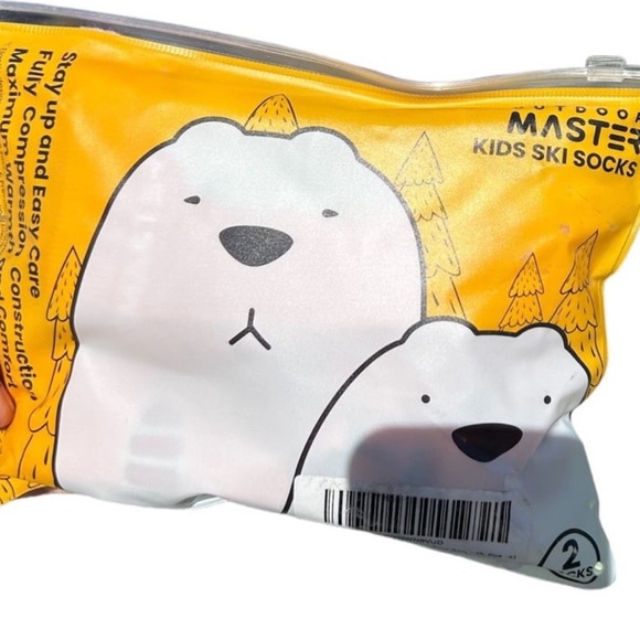 •New OutdoorMaster Kids Ski Socks 2 pack Size Small Pink and Gray Merino Wool - Picture 3 of 5